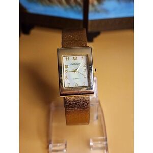 Vtg GOSSIP Mother Of Pearl Watch Bronze Colored Band New Battery FREE $HIPPING!